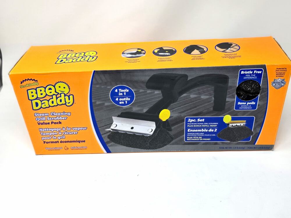 Scrub Daddy BBQ Daddy Steam Cleaning Grill Scrubber 2pc Value Pack Open Box
